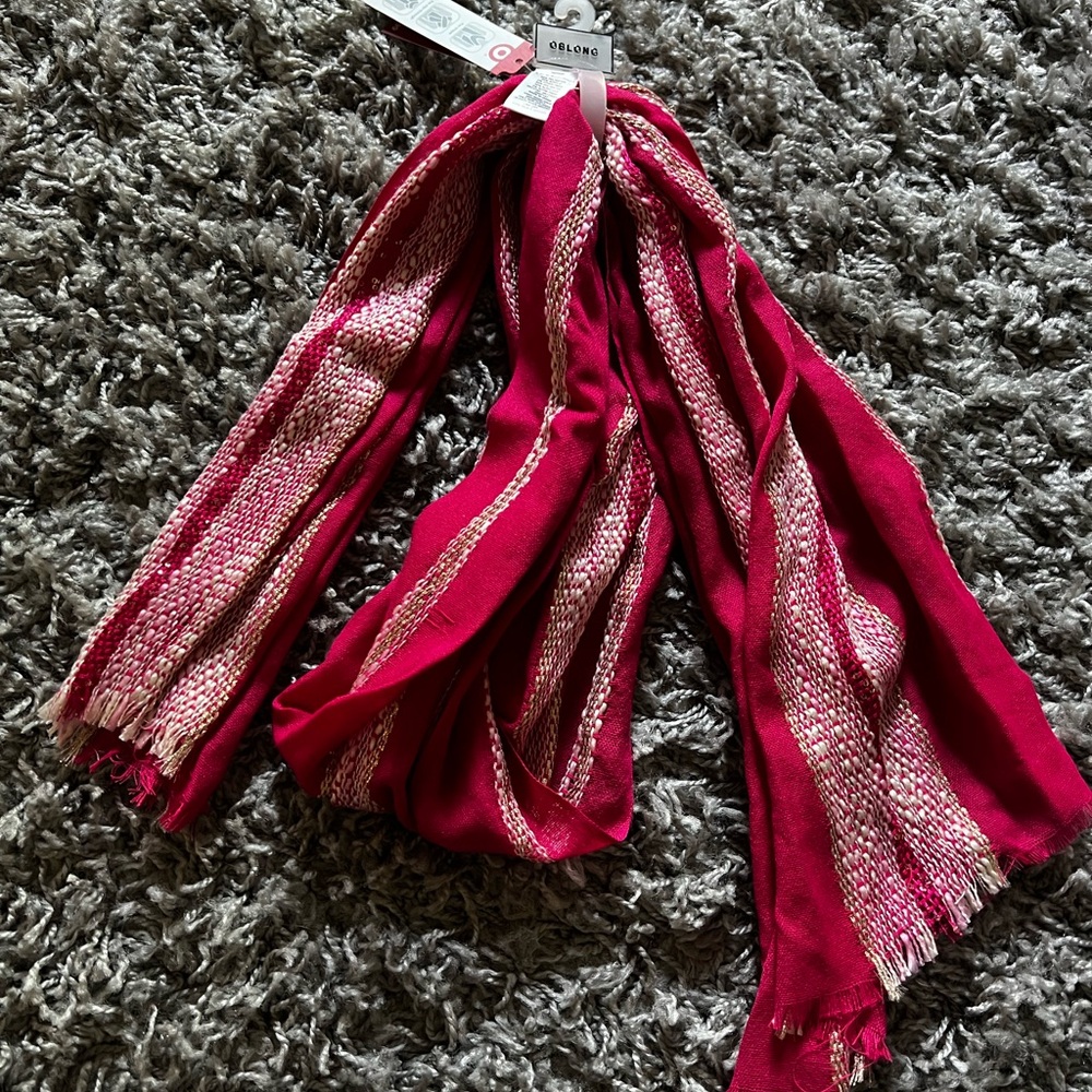 Merona Vibrant Pink and Gold Scarf